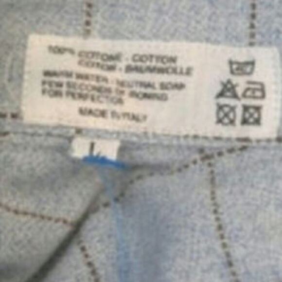 Fabio Inghirami Blue Stripe Cotton Men's Button Down, Size Large - Picture 3 of 3